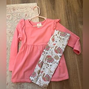 Stitchy Fish girls Thanksgiving turkey outfit 4T